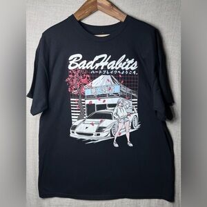 Bad Habits "F40" Cherry Blossom Car T-Shirt Size XL